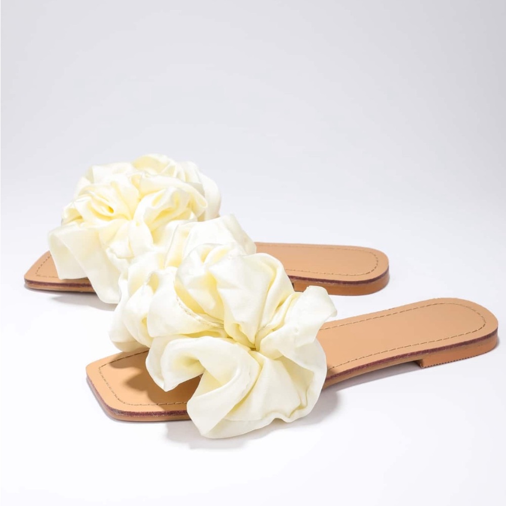 Exaggerated Ruffle Slide Sandals - Picture 2 of 5